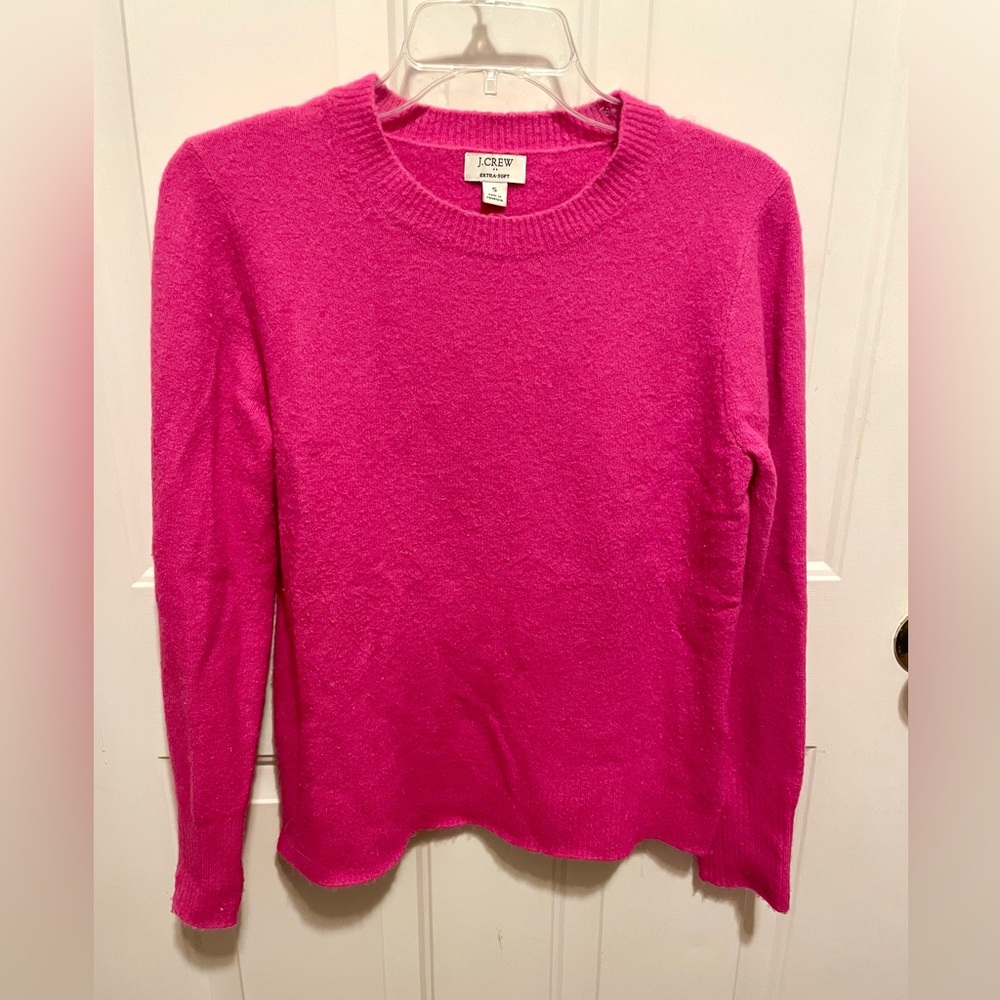J.Crew Factory extra soft magenta crewneck sweater